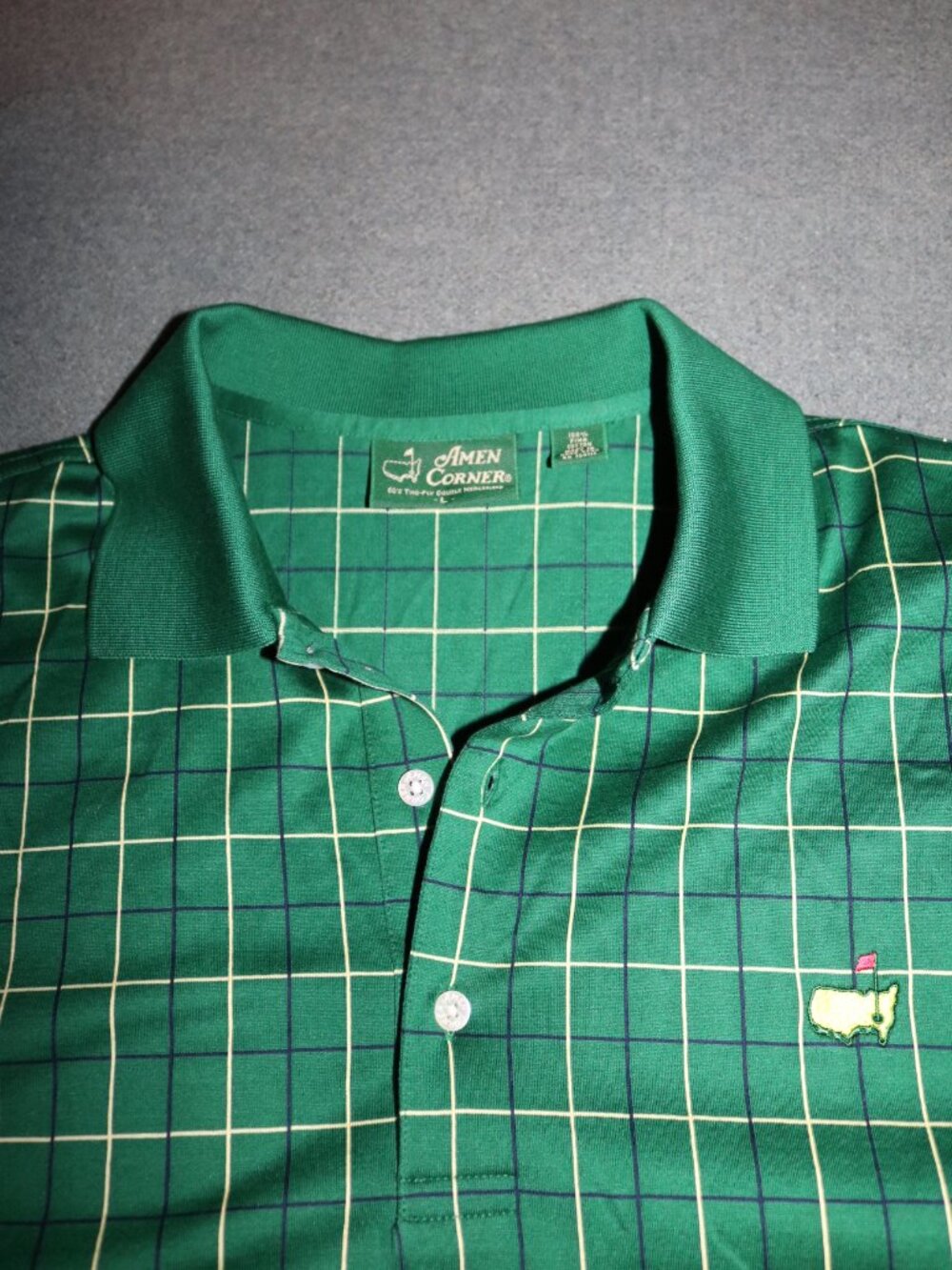 Amen Corner Shirt Mens Large Green Polo Augusta Golf Masters - Picture 2 of 5